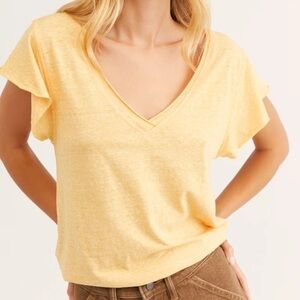 Free People Effortless T-shirt in cantaloupe NWT